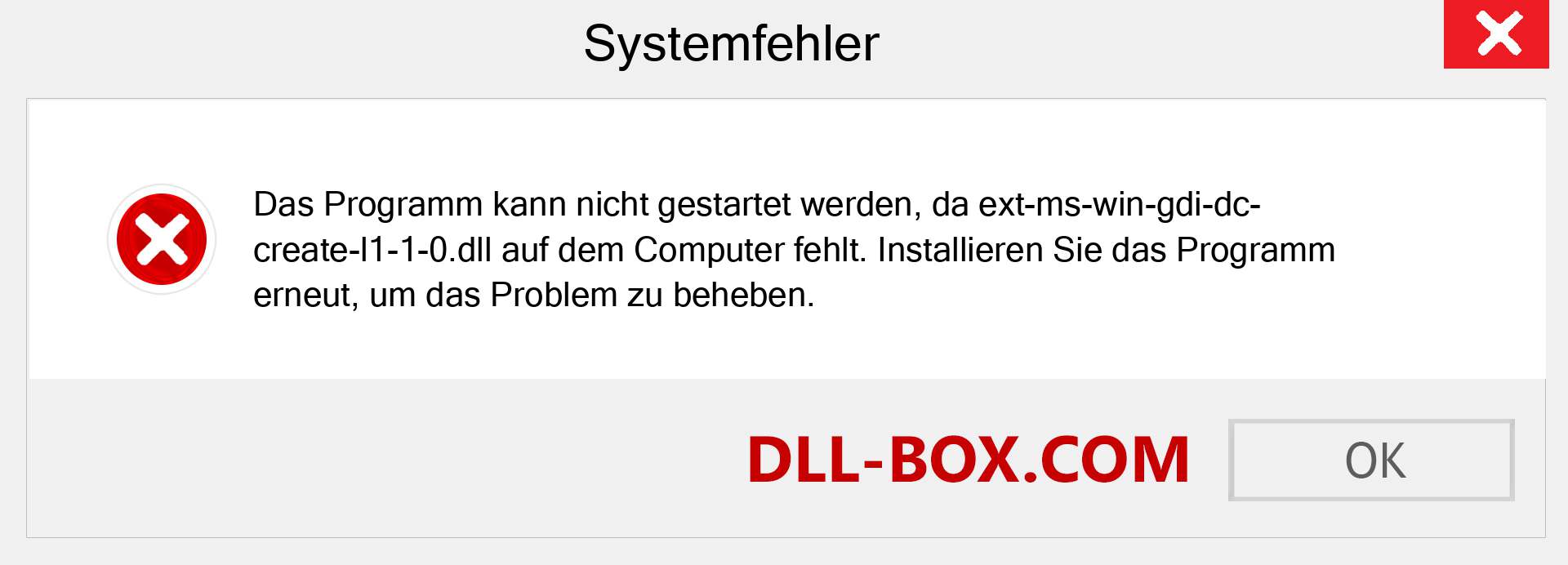 ext-ms-win-gdi-dc-create-l1-1-0.dll-Datei fehlt?. Download für Windows 7, 8, 10 - Fix ext-ms-win-gdi-dc-create-l1-1-0 dll Missing Error unter Windows, Fotos, Bildern