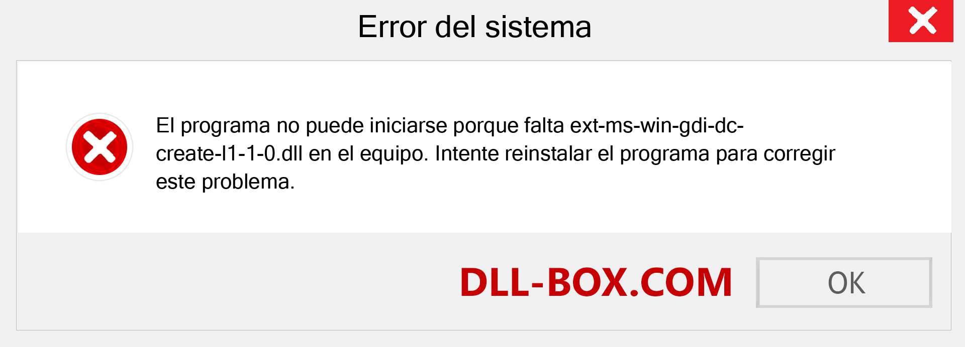 ¿Falta el archivo ext-ms-win-gdi-dc-create-l1-1-0.dll ?. Descargar para Windows 7, 8, 10 - Corregir ext-ms-win-gdi-dc-create-l1-1-0 dll Missing Error en Windows, fotos, imágenes