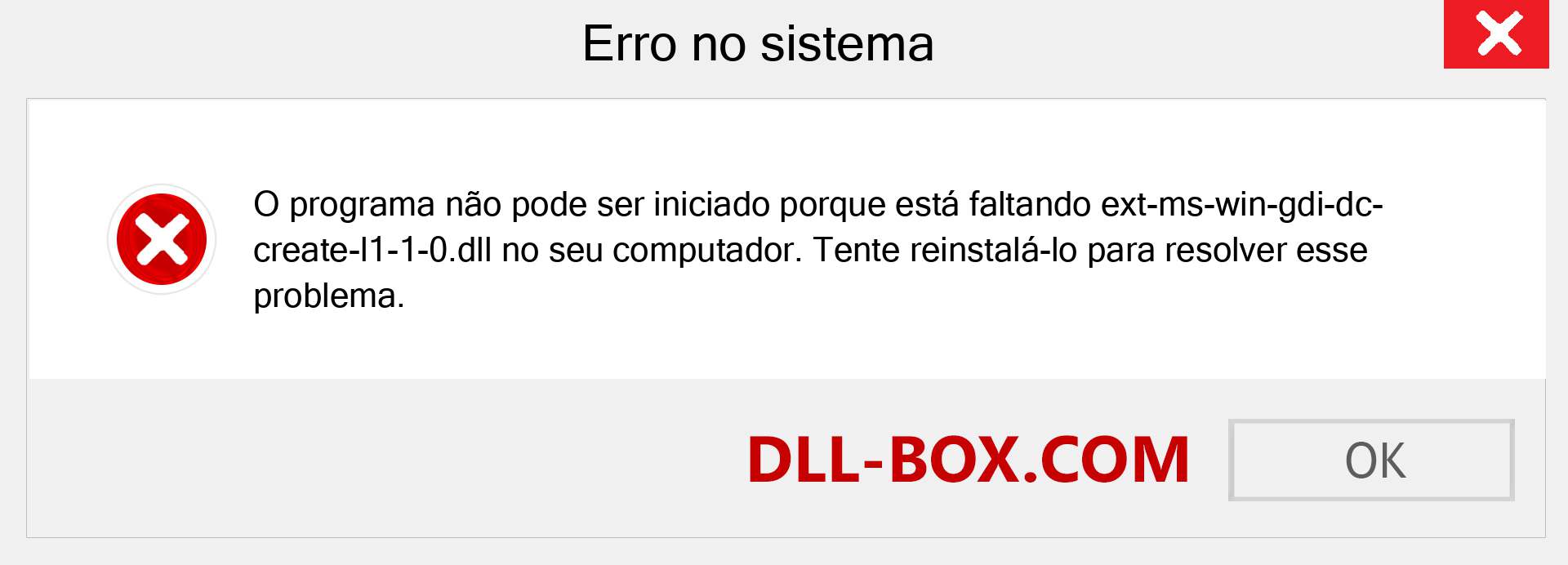 Arquivo ext-ms-win-gdi-dc-create-l1-1-0.dll ausente ?. Download para Windows 7, 8, 10 - Correção de erro ausente ext-ms-win-gdi-dc-create-l1-1-0 dll no Windows, fotos, imagens